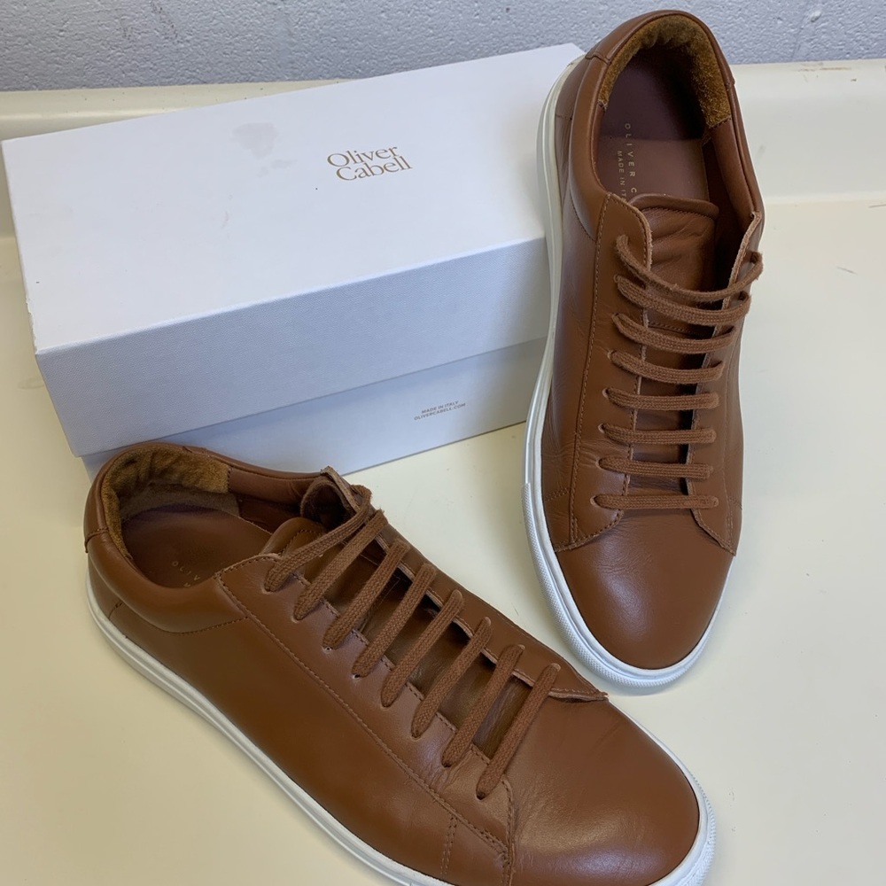 Oliver Cabell Men's Tan Leather Sneakers
